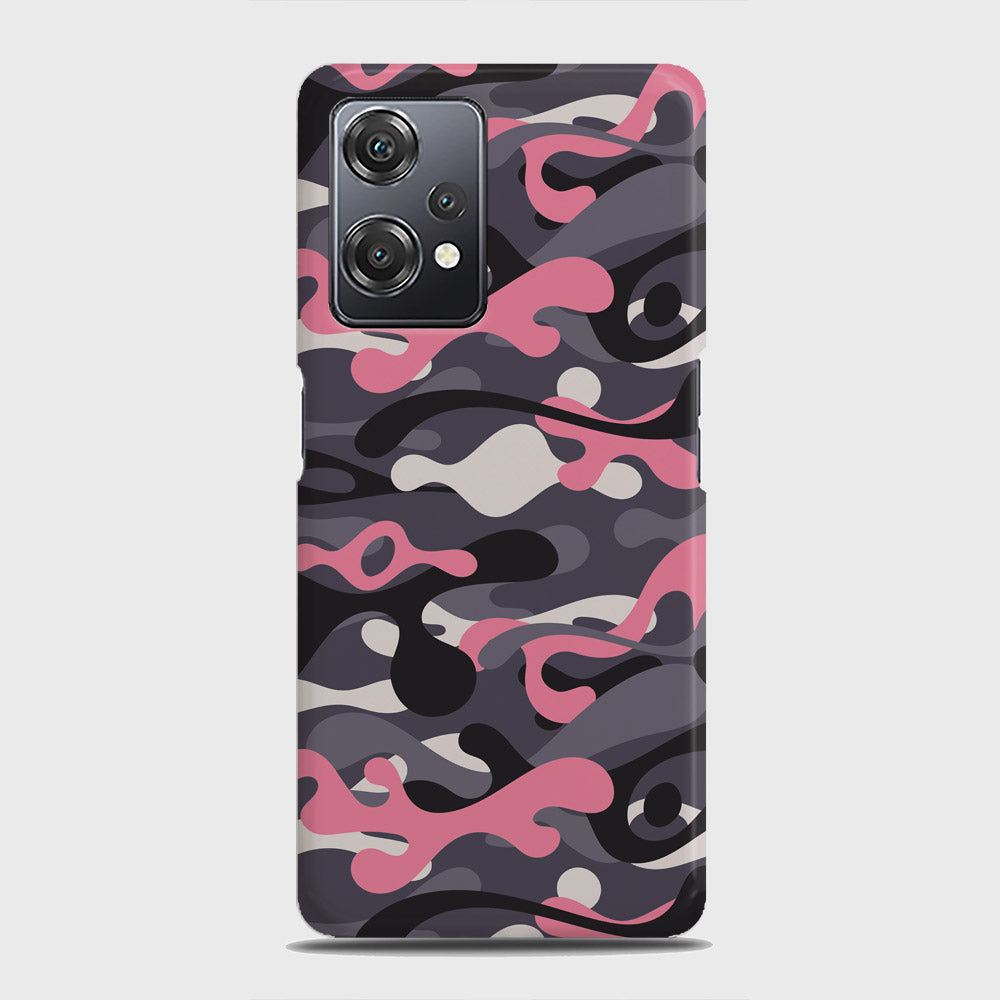 OnePlus Nord CE 2 Lite 5G Cover - Camo Series - Pink & Grey Design - Matte Finish - Snap On Hard Case with LifeTime Colors Guarantee