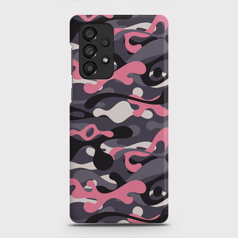 Samsung Galaxy A73 5G Cover - Camo Series - Pink & Grey Design - Matte Finish - Snap On Hard Case with LifeTime Colors Guarantee