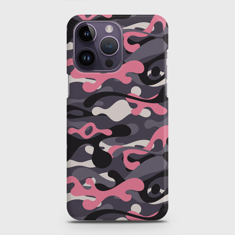 iPhone 14 Pro Max Cover - Camo Series - Pink & Grey - Matte Finish - Snap On Hard Case with LifeTime Colors Guarantee
