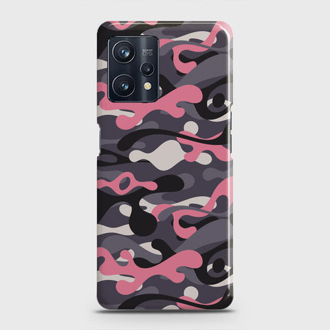 Realme 9 Pro Plus Cover - Camo Series - Pink & Grey Design - Matte Finish - Snap On Hard Case with LifeTime Colors Guarantee