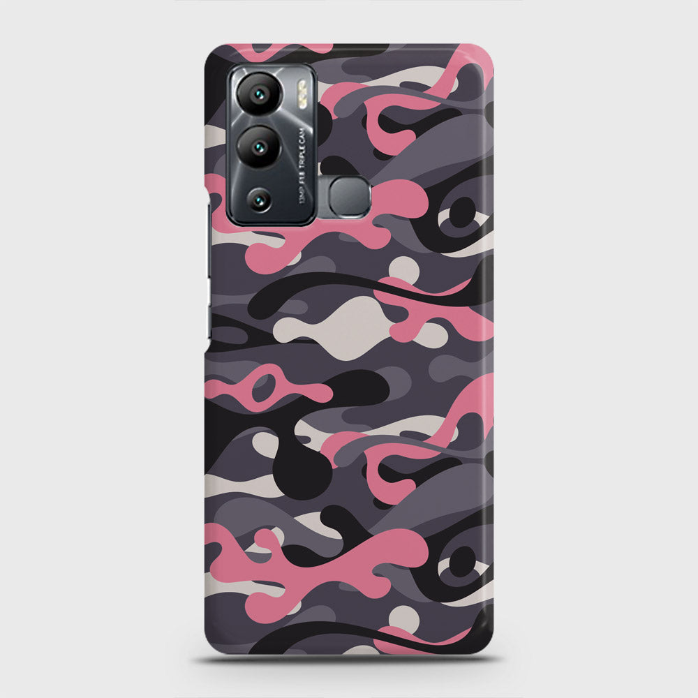 Infinix Hot 12i Cover - Camo Series - Pink & Grey Design - Matte Finish - Snap On Hard Case with LifeTime Colors Guarantee