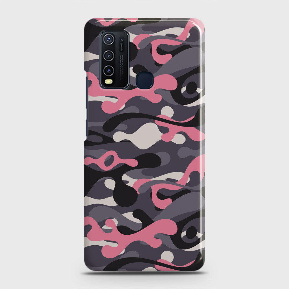 Vivo Y50  Cover - Camo Series - Pink & Grey Design - Matte Finish - Snap On Hard Case with LifeTime Colors Guarantee