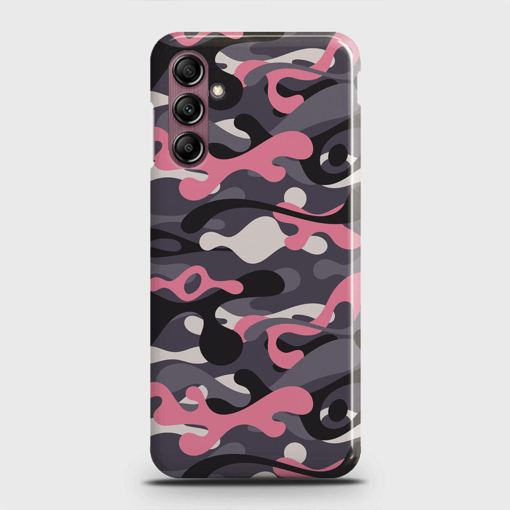 Samsung Galaxy A14 4G Cover - Camo Series - Pink & Grey Design - Matte Finish - Snap On Hard Case with LifeTime Colors Guarantee