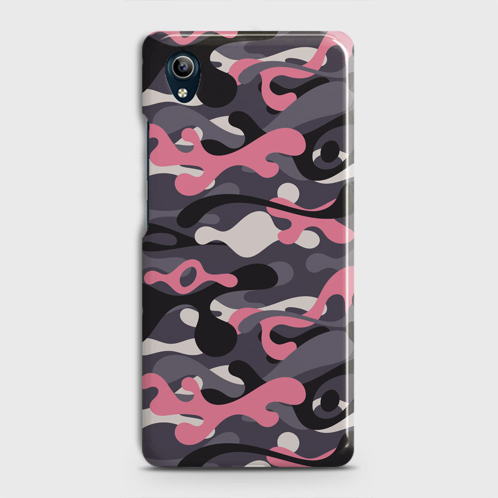 Vivo Y1s  Cover - Camo Series - Pink & Grey Design - Matte Finish - Snap On Hard Case with LifeTime Colors Guarantee