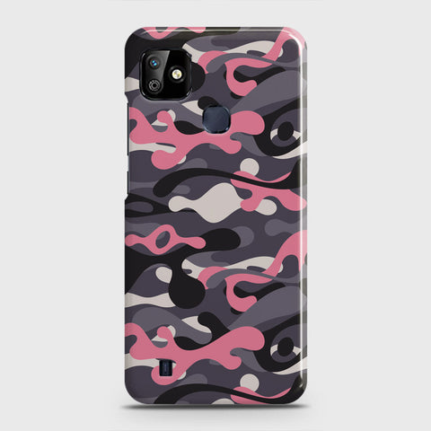 Infinix Smart HD 2021 Cover - Camo Series - Pink & Grey Design - Matte Finish - Snap On Hard Case with LifeTime Colors Guarantee