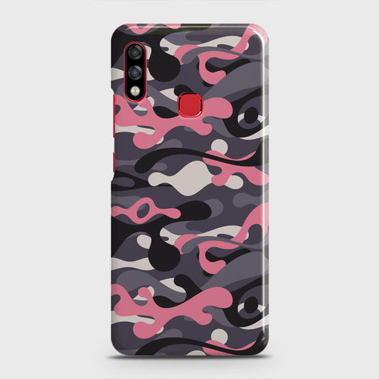 Infinix Hot 7 Pro Cover - Camo Series - Pink & Grey Design - Matte Finish - Snap On Hard Case with LifeTime Colors Guarantee