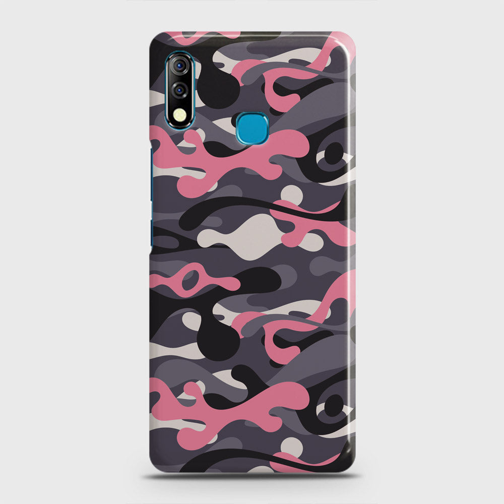 Tecno Camon 12 Cover - Camo Series - Pink & Grey Design - Matte Finish - Snap On Hard Case with LifeTime Colors Guarantee