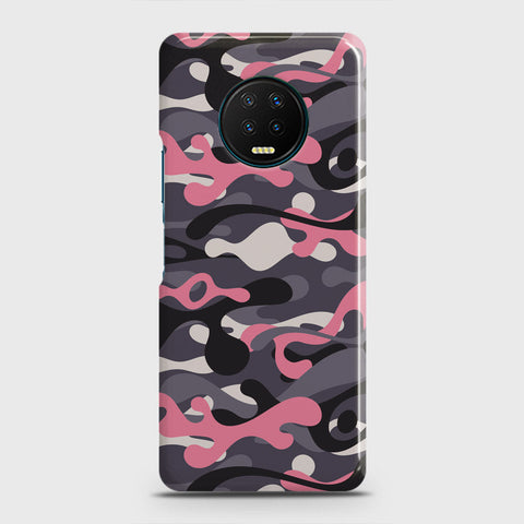 Infinix Note 7 Cover - Camo Series - Pink & Grey Design - Matte Finish - Snap On Hard Case with LifeTime Colors Guarantee