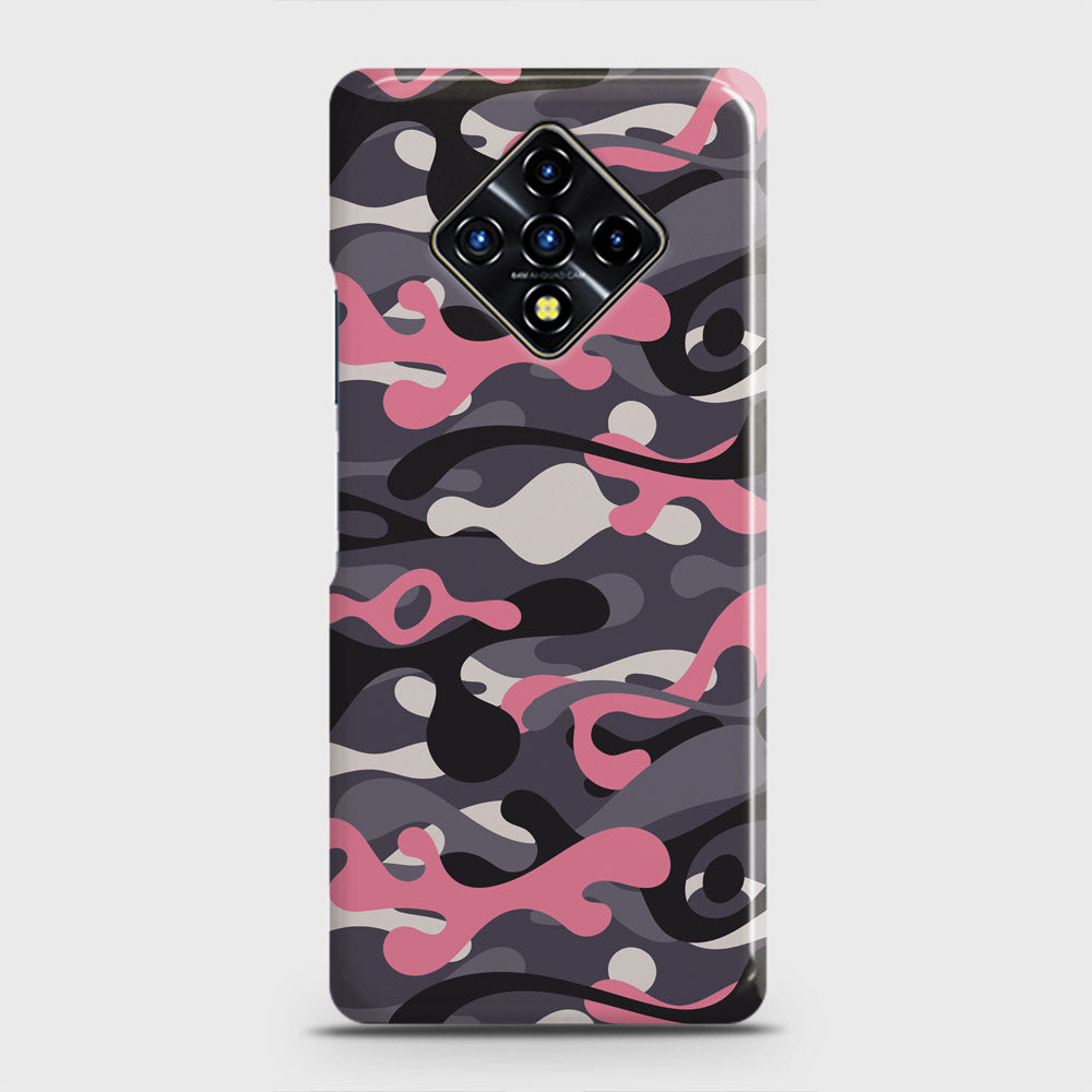 Infinix Zero 8 Cover - Camo Series - Pink & Grey Design - Matte Finish - Snap On Hard Case with LifeTime Colors Guarantee