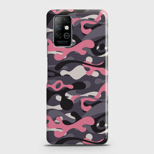 Infinix Note 8 Cover - Camo Series - Pink & Grey Design - Matte Finish - Snap On Hard Case with LifeTime Colors Guarantee