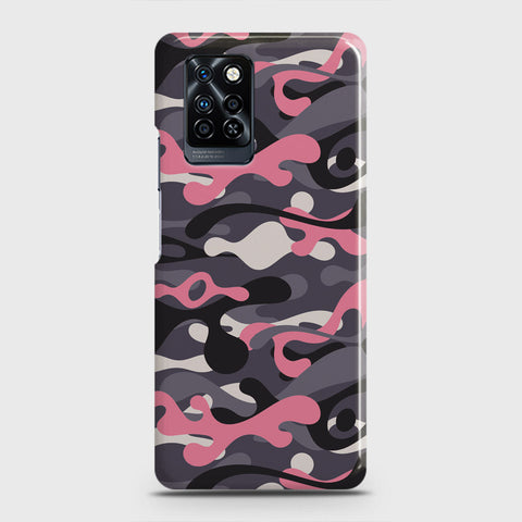 Infinix Note 10 Pro Cover - Camo Series - Pink & Grey Design - Matte Finish - Snap On Hard Case with LifeTime Colors Guarantee