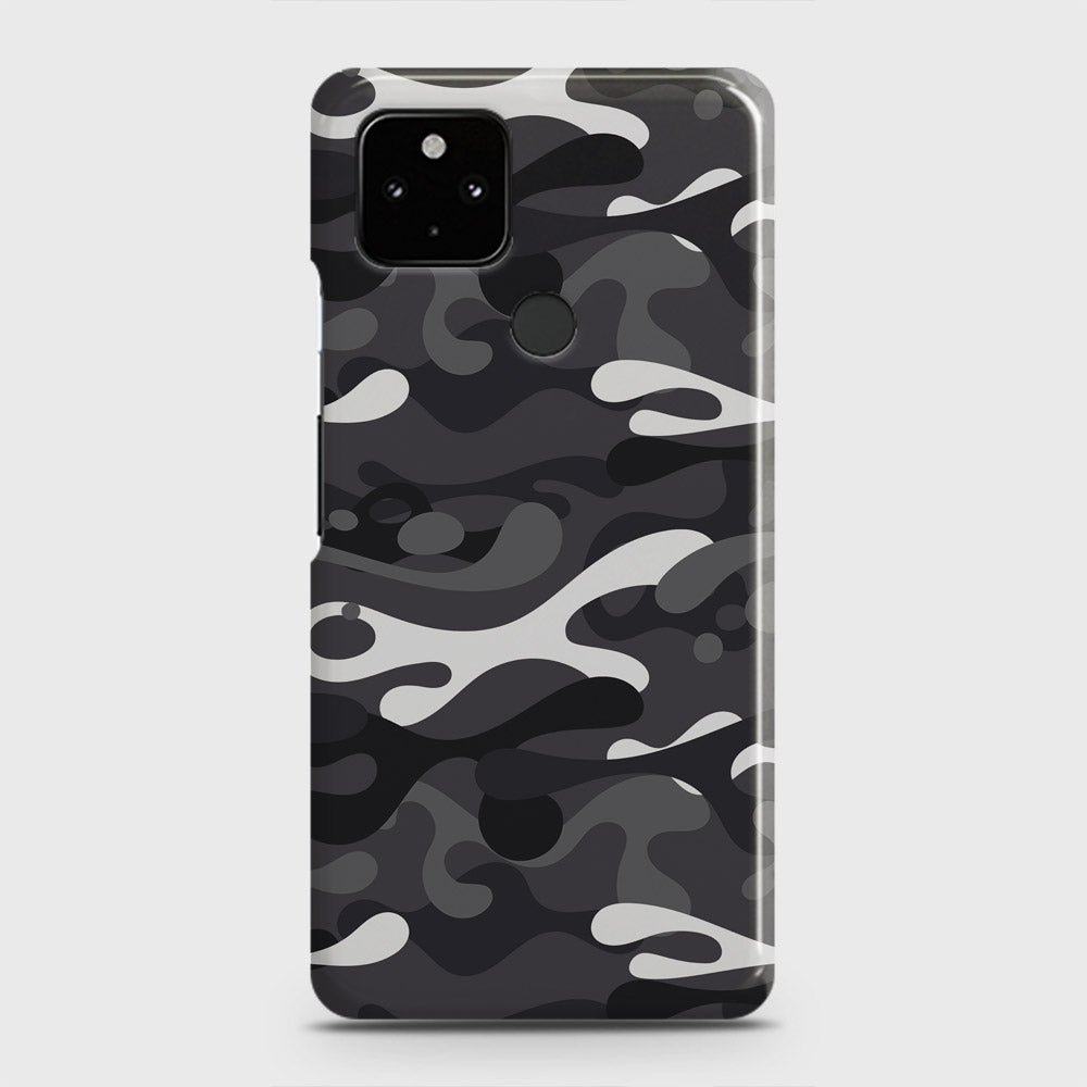 Google Pixel 5 Cover - Camo Series - White & Grey - Matte Finish - Snap On Hard Case with LifeTime Colors Guarantee