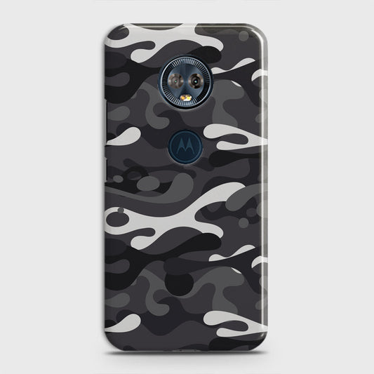 Motorola E5 Plus Cover - Camo Series - White & Grey Design - Matte Finish - Snap On Hard Case with LifeTime Colors Guarantee