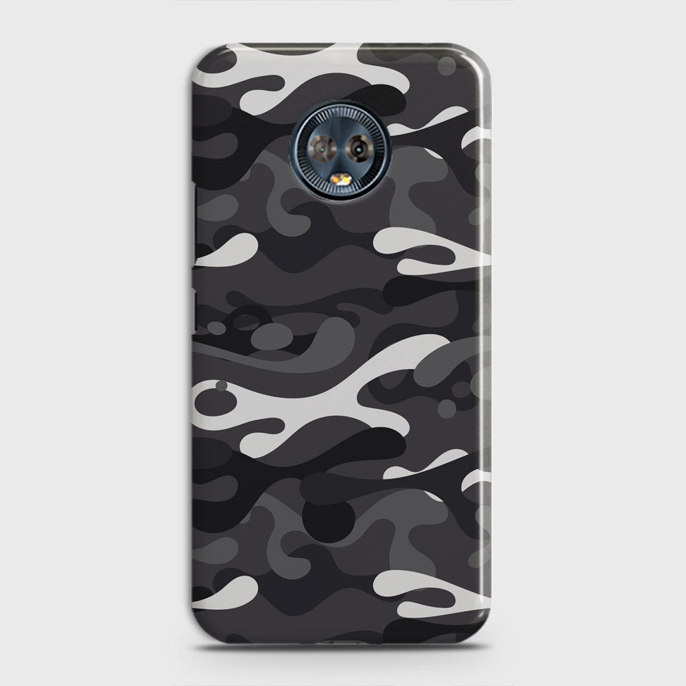 Motorola Moto G6 Plus Cover - Camo Series - White & Grey Design - Matte Finish - Snap On Hard Case with LifeTime Colors Guarantee