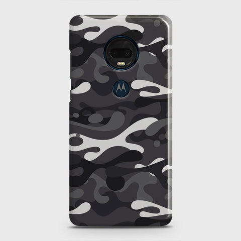 Motorola Moto G7 Plus Cover - Camo Series - White & Grey Design - Matte Finish - Snap On Hard Case with LifeTime Colors Guarantee