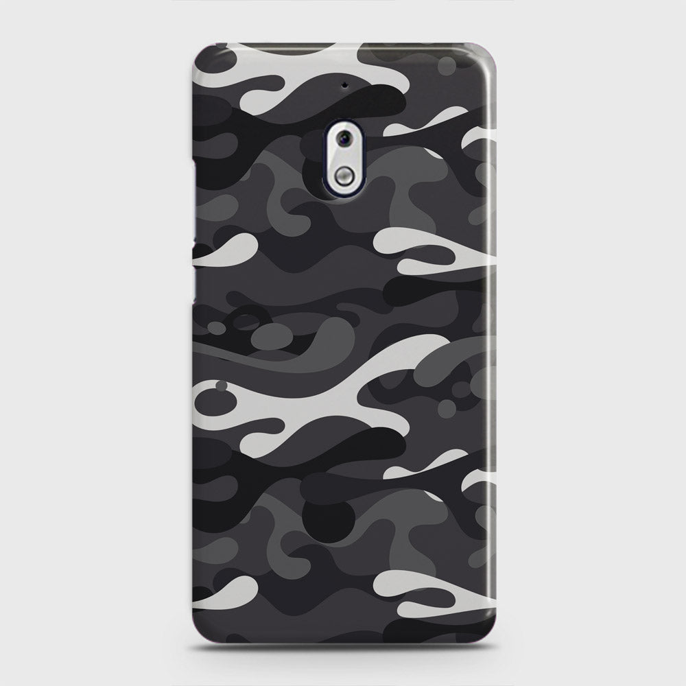 Nokia 2.1 Cover - Camo Series - White & Grey Design - Matte Finish - Snap On Hard Case with LifeTime Colors Guarantee