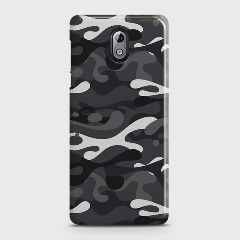 Nokia 3.1 Cover - Camo Series - White & Grey Design - Matte Finish - Snap On Hard Case with LifeTime Colors Guarantee