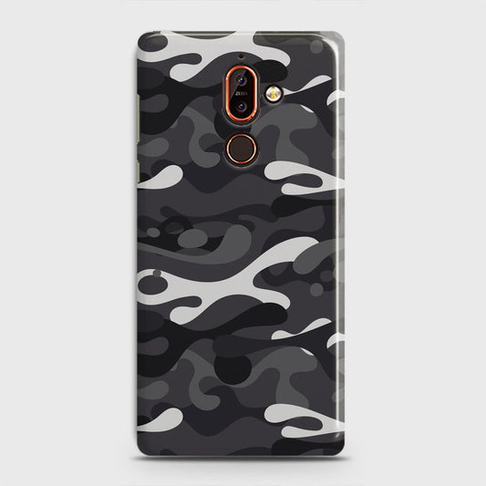 Nokia 7 Plus Cover - Camo Series - White & Grey Design - Matte Finish - Snap On Hard Case with LifeTime Colors Guarantee