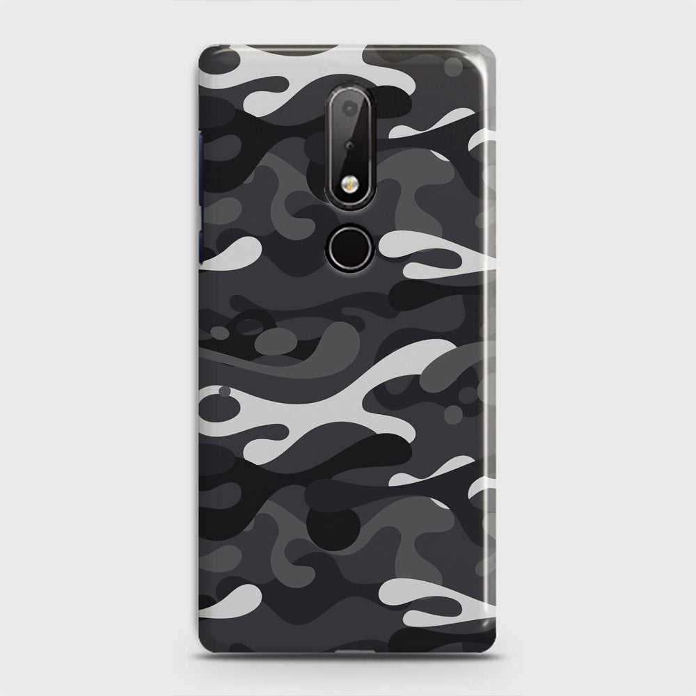Nokia 7.1 Cover - Camo Series - White & Grey Design - Matte Finish - Snap On Hard Case with LifeTime Colors Guarantee