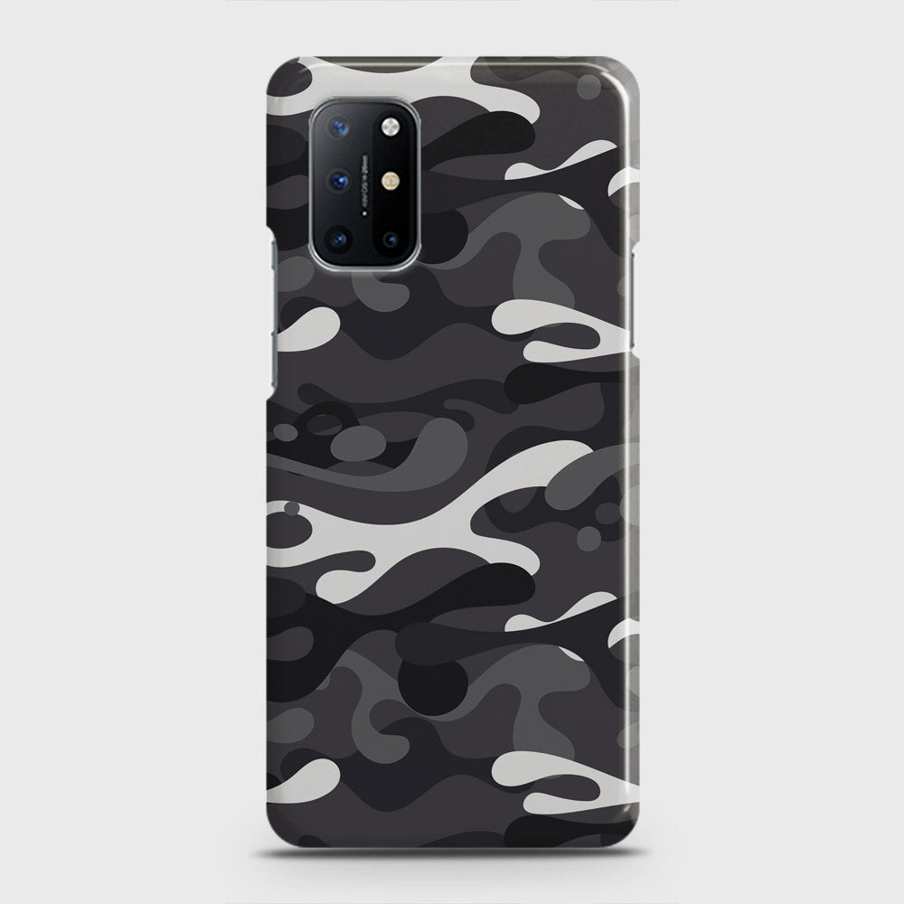 OnePlus 8T  Cover - Camo Series - White & Grey Design - Matte Finish - Snap On Hard Case with LifeTime Colors Guarantee