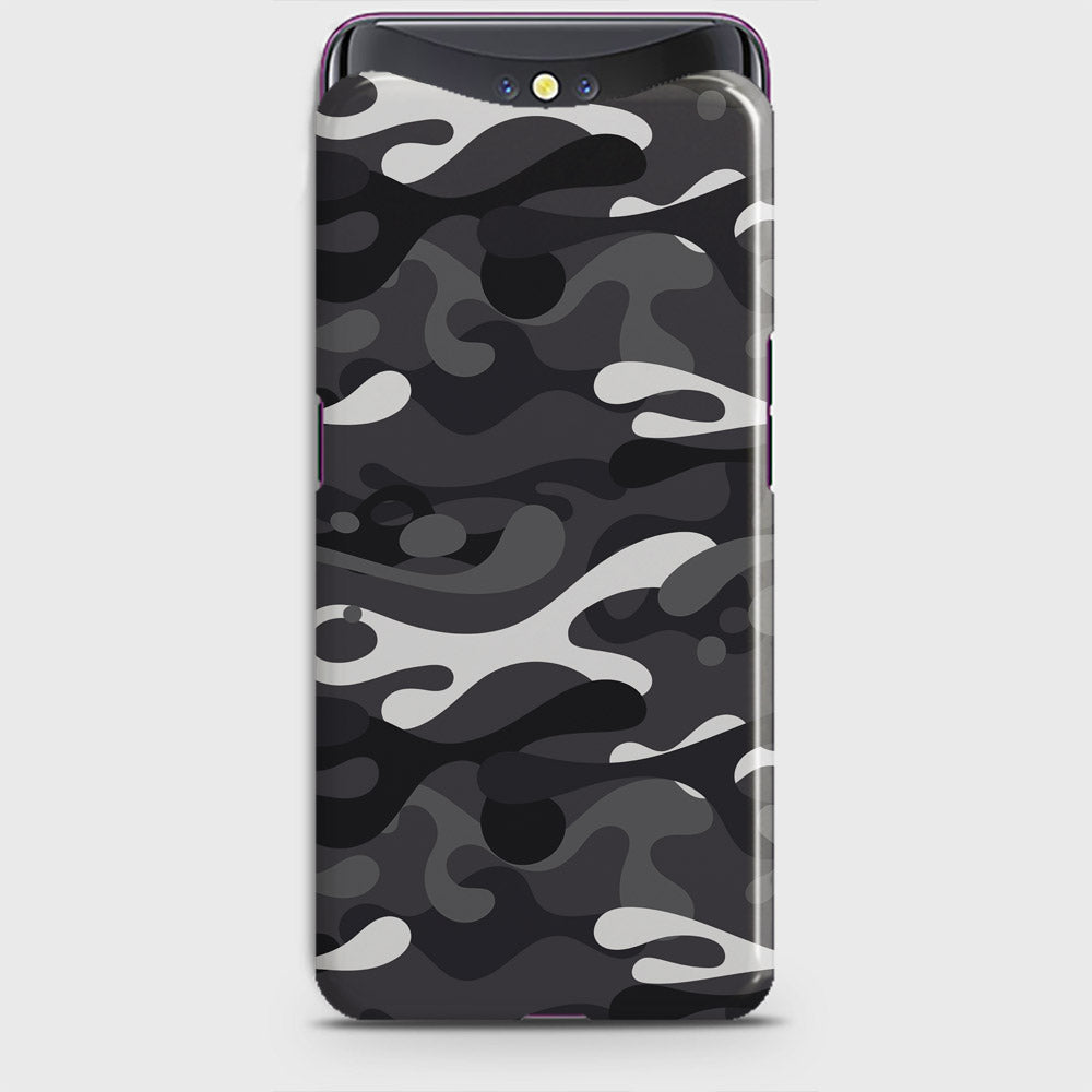 Oppo Find X Cover - Camo Series - White & Grey Design - Matte Finish - Snap On Hard Case with LifeTime Colors Guarantee