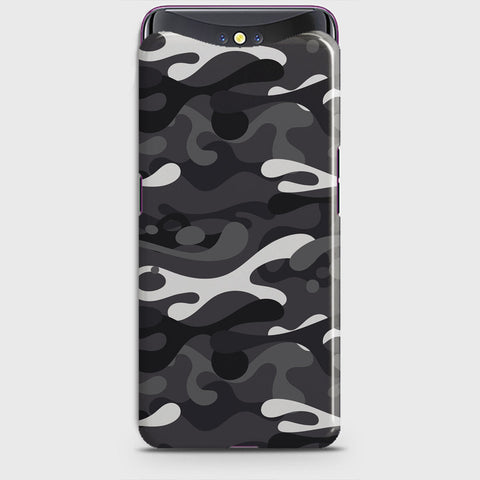 Oppo Find X Cover - Camo Series - White & Grey Design - Matte Finish - Snap On Hard Case with LifeTime Colors Guarantee