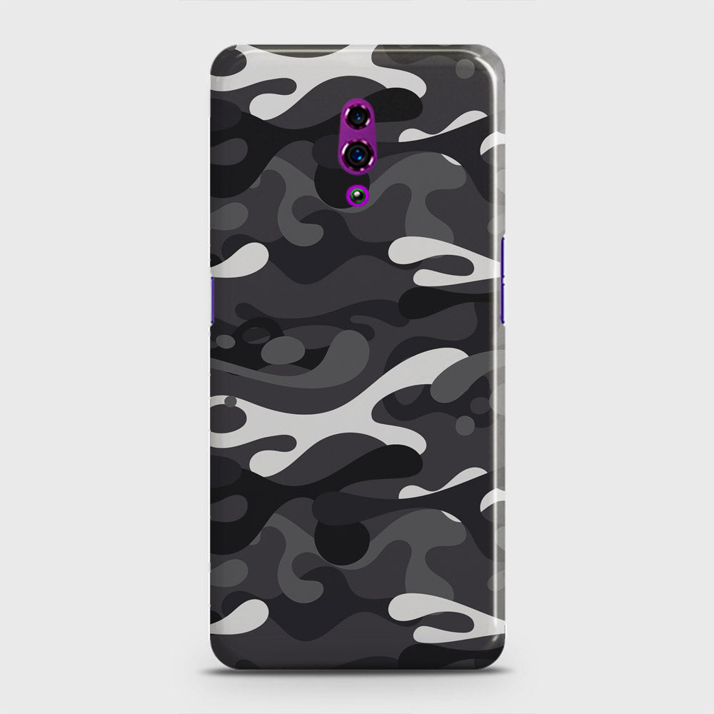 Oppo Reno Cover - Camo Series - White & Grey Design - Matte Finish - Snap On Hard Case with LifeTime Colors Guarantee