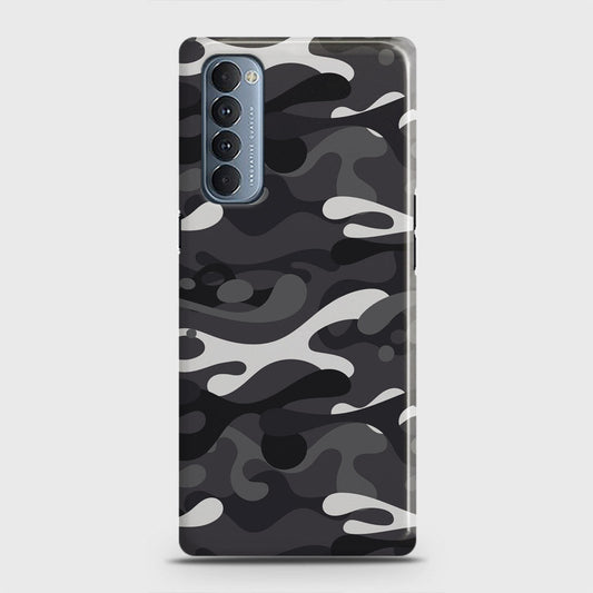 Oppo Reno 4 Pro 4G Cover - Camo Series - White & Grey Design - Matte Finish - Snap On Hard Case with LifeTime Colors Guarantee