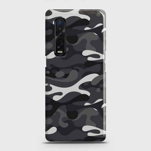 Oppo Find X2 Pro Cover - Camo Series - White & Grey Design - Matte Finish - Snap On Hard Case with LifeTime Colors Guarantee