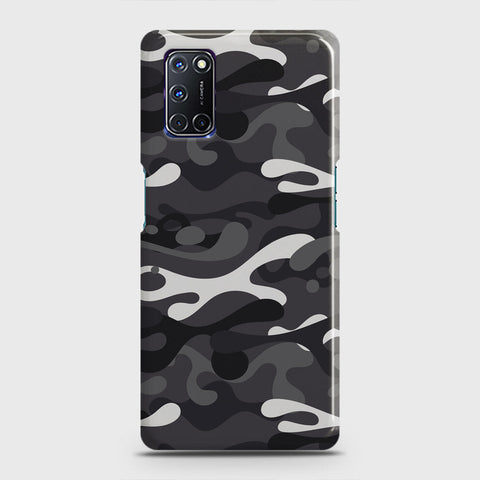 Oppo A72 Cover - Camo Series - White & Grey Design - Matte Finish - Snap On Hard Case with LifeTime Colors Guarantee