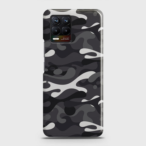 Realme 8 Pro Cover - Camo Series - White & Grey Design - Matte Finish - Snap On Hard Case with LifeTime Colors Guarantee