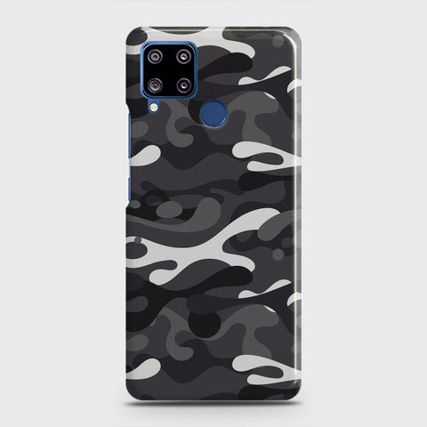 Realme C15 Cover - Camo Series - White & Grey Design - Matte Finish - Snap On Hard Case with LifeTime Colors Guarantee
