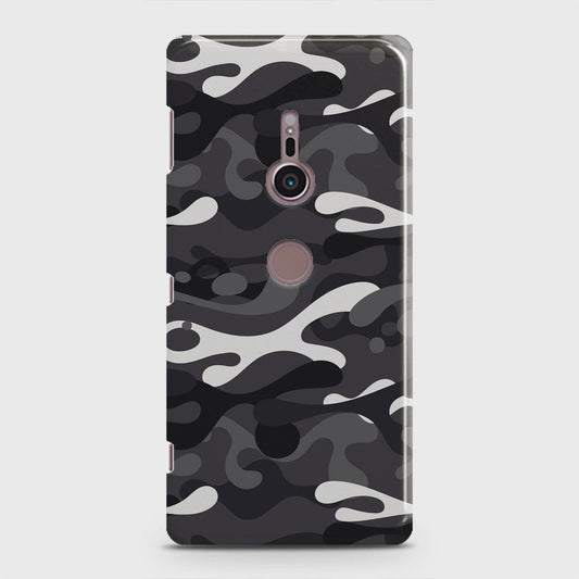 Sony Xperia XZ2 Cover - Camo Series - White & Grey Design - Matte Finish - Snap On Hard Case with LifeTime Colors Guarantee