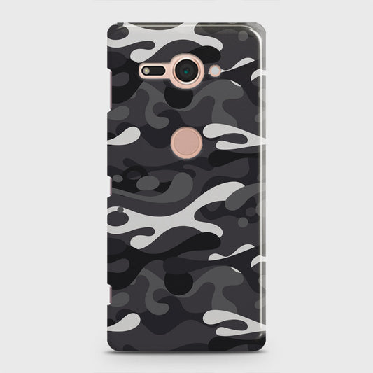 Sony Xperia XZ2 Compact Cover - Camo Series - White & Grey Design - Matte Finish - Snap On Hard Case with LifeTime Colors Guarantee