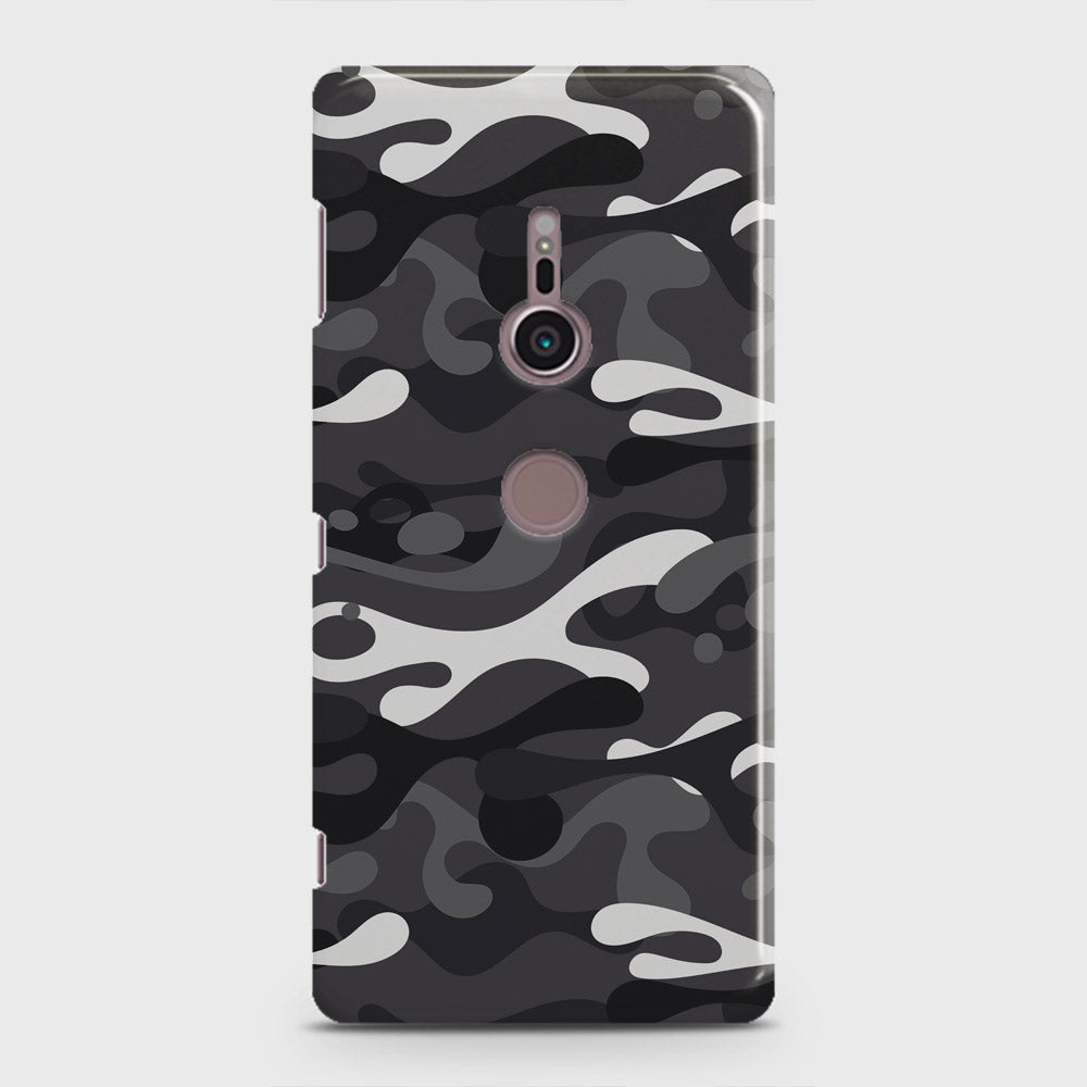 Sony Xperia XZ3 Cover - Camo Series - White & Grey Design - Matte Finish - Snap On Hard Case with LifeTime Colors Guarantee
