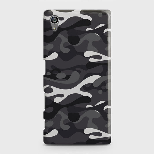 Sony Xperia Z5 Cover - Camo Series - White & Grey Design - Matte Finish - Snap On Hard Case with LifeTime Colors Guarantee