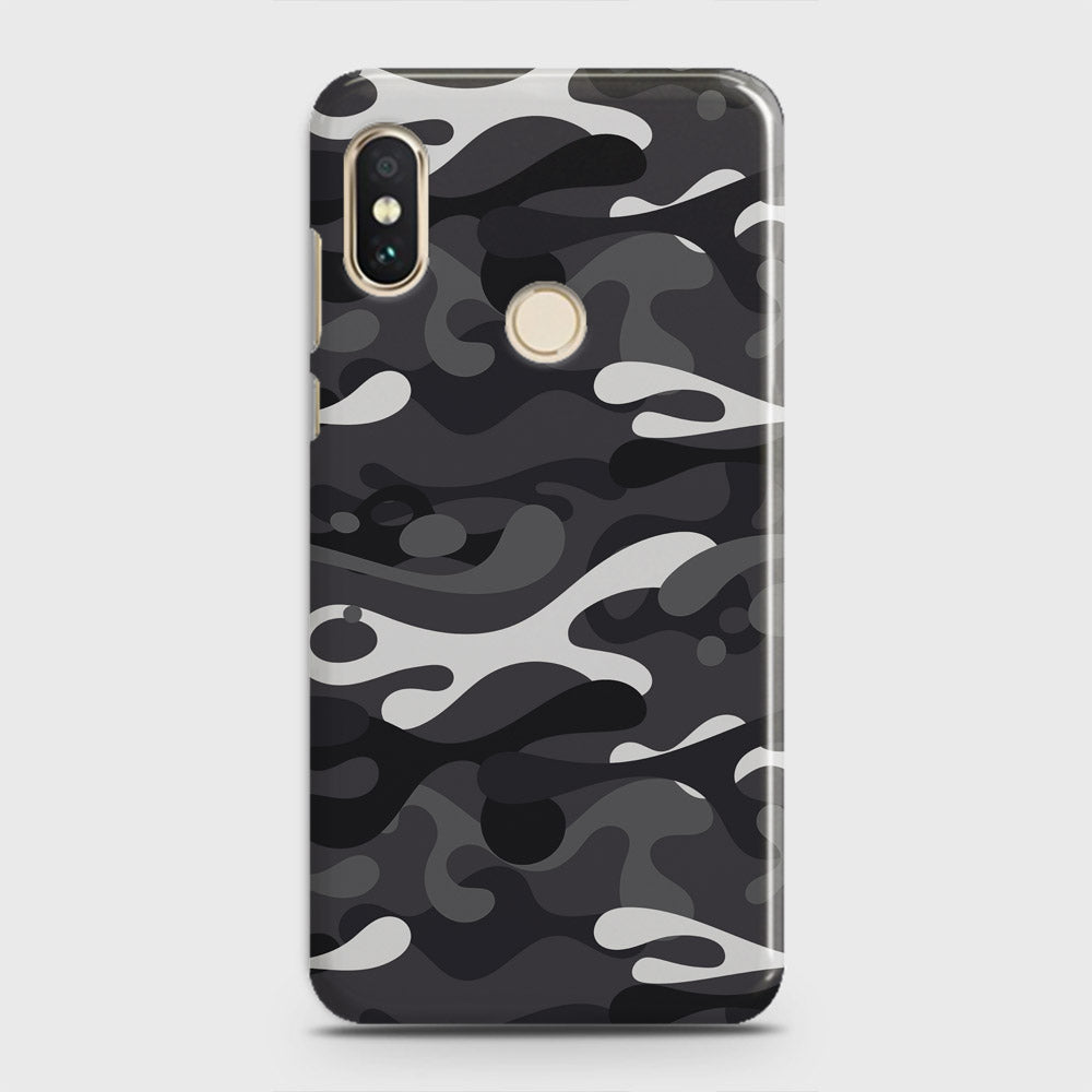 Xiaomi Mi 8 Cover - Camo Series - White & Grey Design - Matte Finish - Snap On Hard Case with LifeTime Colors Guarantee