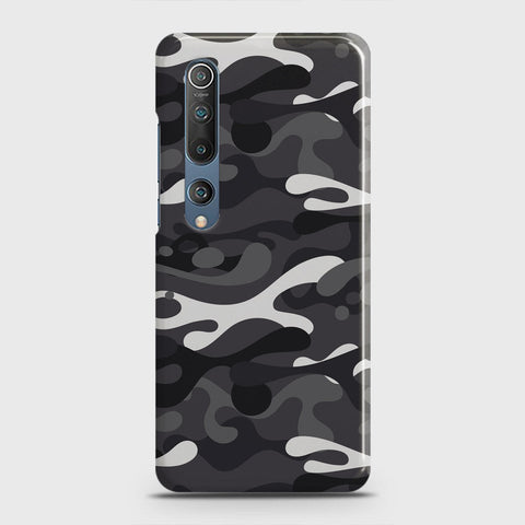 Xiaomi Mi 10 Pro Cover - Camo Series - White & Grey Design - Matte Finish - Snap On Hard Case with LifeTime Colors Guarantee