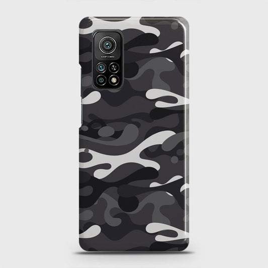 Xiaomi Mi 10T Cover - Camo Series - White & Grey Design - Matte Finish - Snap On Hard Case with LifeTime Colors Guarantee (Fast Delivery)