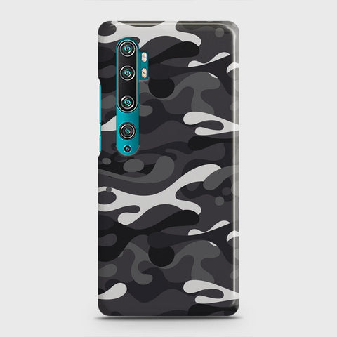 Xiaomi Mi Note 10 Cover - Camo Series - White & Grey Design - Matte Finish - Snap On Hard Case with LifeTime Colors Guarantee