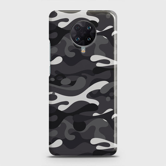 Xiaomi Poco F2 Pro Cover - Camo Series - White & Grey Design - Matte Finish - Snap On Hard Case with LifeTime Colors Guarantee