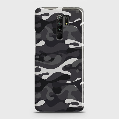 Xiaomi Redmi 9 Cover - Camo Series - White & Grey Design - Matte Finish - Snap On Hard Case with LifeTime Colors Guarantee