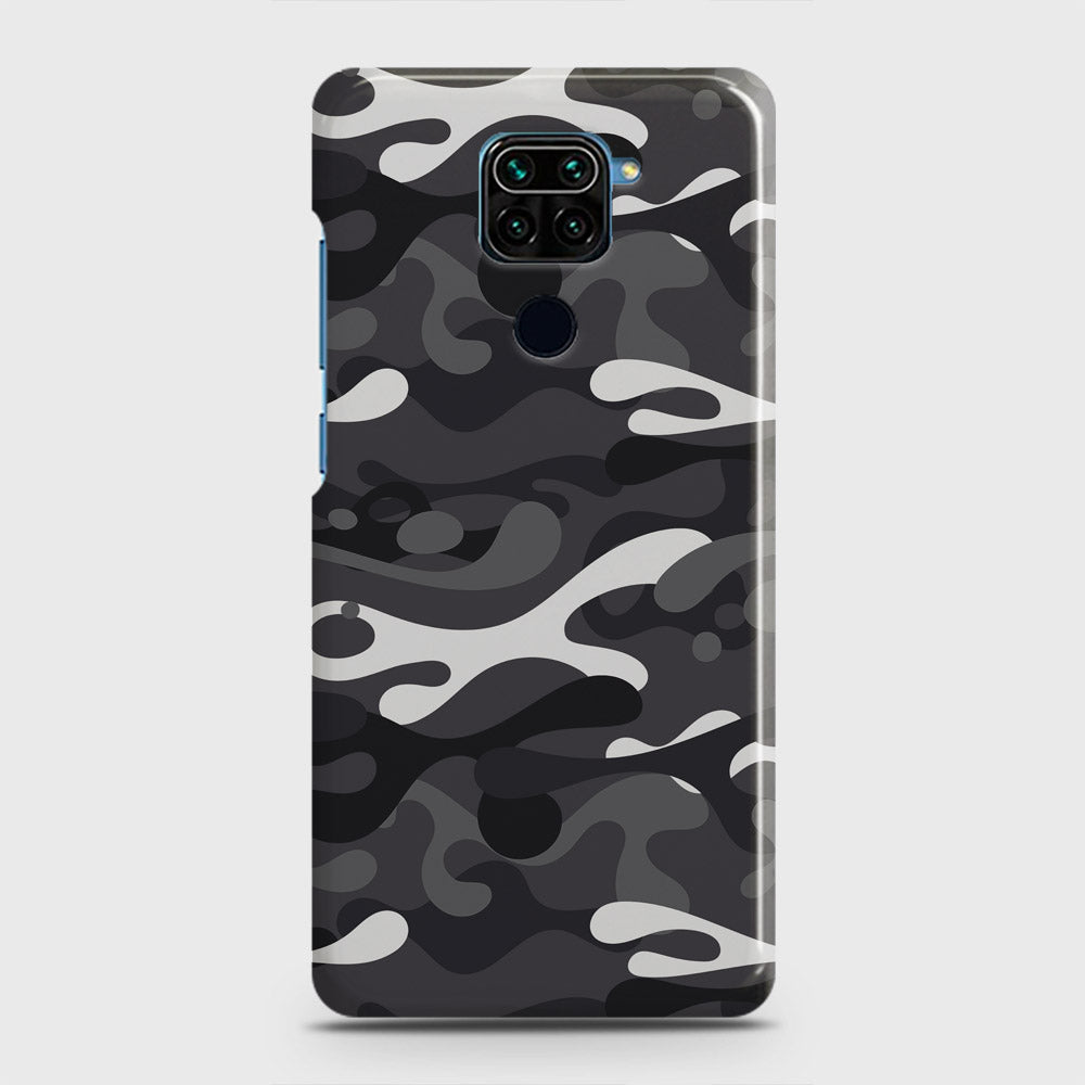 Xiaomi Redmi Note 9 Cover - Camo Series - White & Grey Design - Matte Finish - Snap On Hard Case with LifeTime Colors Guarantee