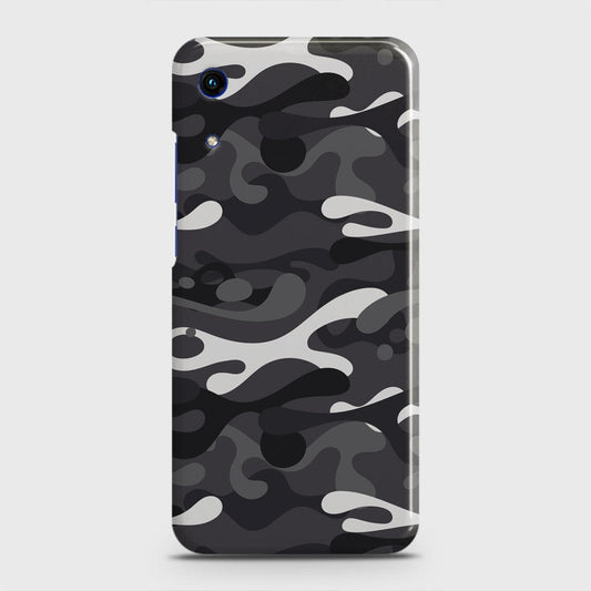 Honor 8A Without Sensor Cut Cover - Camo Series - White & Grey Design - Matte Finish - Snap On Hard Case with LifeTime Colors Guarantee