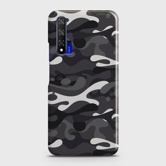 Honor 20 Cover - Camo Series - White & Grey Design - Matte Finish - Snap On Hard Case with LifeTime Colors Guarantee