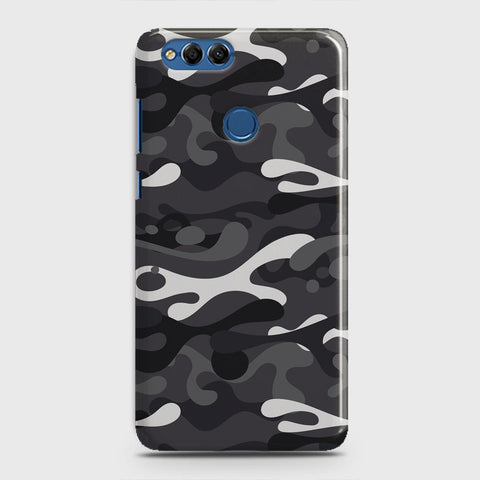 Huawei Honor 7X Cover - Camo Series - White & Grey Design - Matte Finish - Snap On Hard Case with LifeTime Colors Guarantee