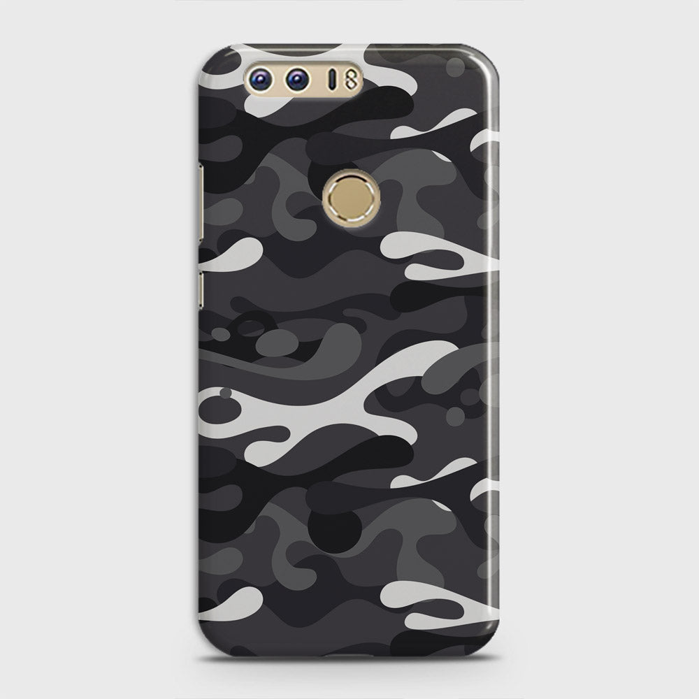 Huawei Honor 8 Cover - Camo Series - White & Grey Design - Matte Finish - Snap On Hard Case with LifeTime Colors Guarantee