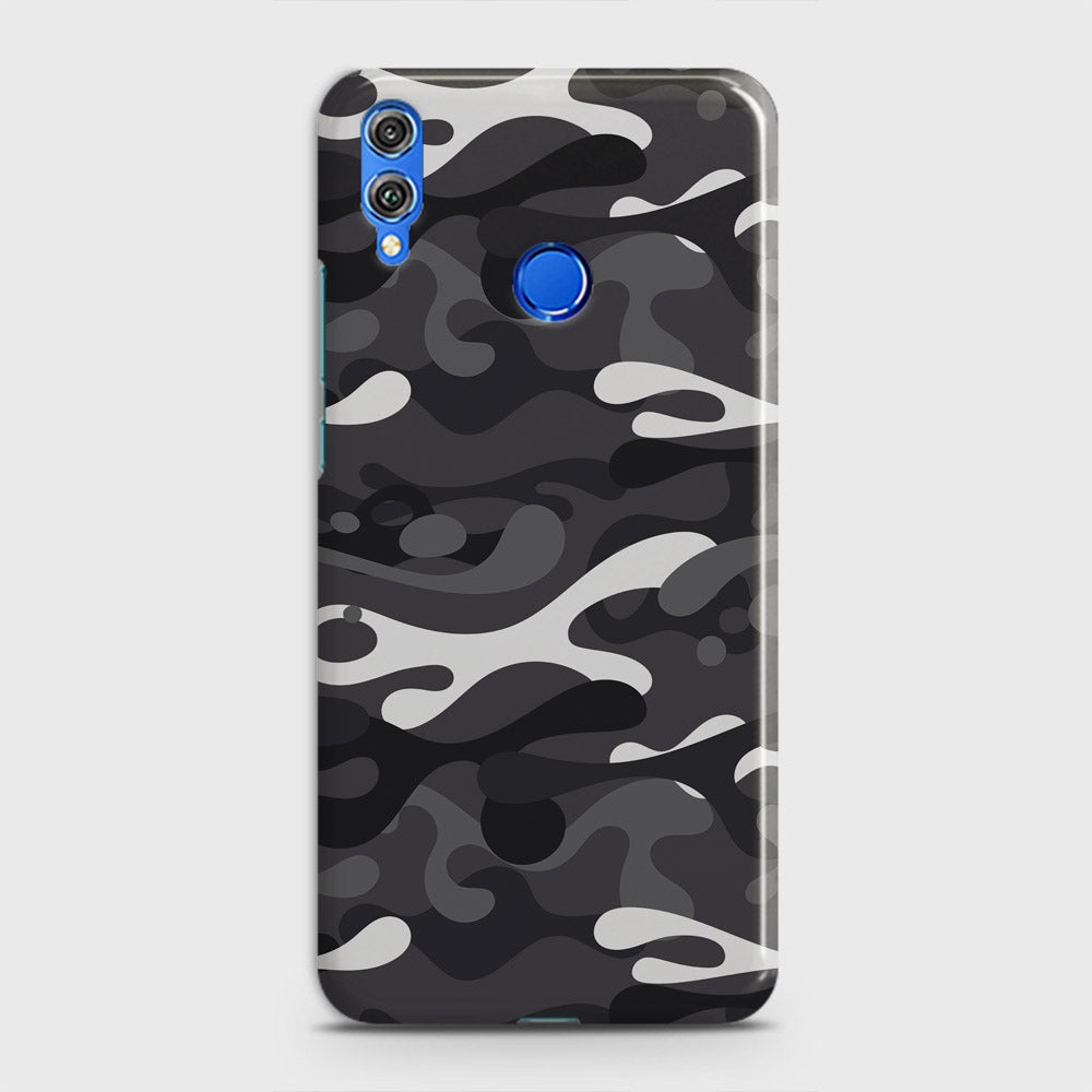 Huawei Honor 8X Cover - Camo Series - White & Grey Design - Matte Finish - Snap On Hard Case with LifeTime Colors Guarantee
