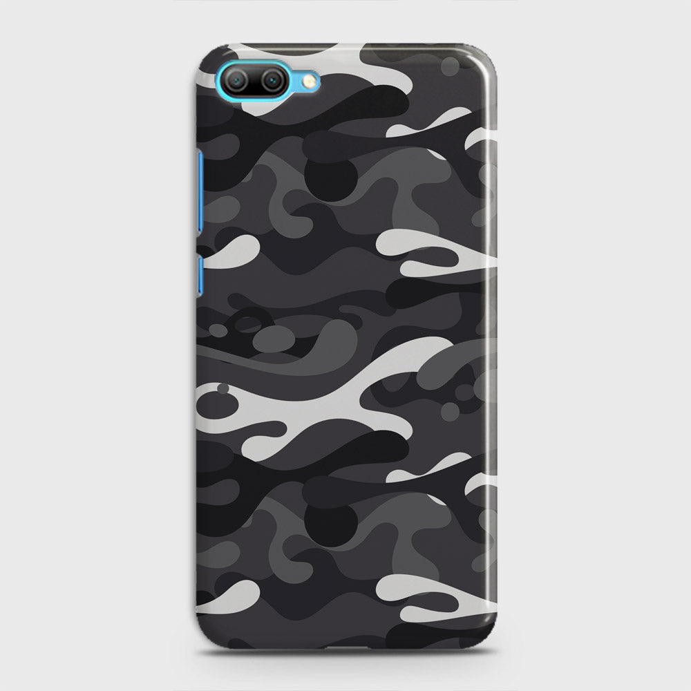 Huawei Honor 10 Lite Cover - Camo Series - White & Grey Design - Matte Finish - Snap On Hard Case with LifeTime Colors Guarantee