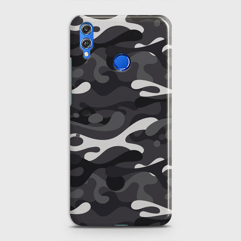 Huawei Honor Play Cover - Camo Series - White & Grey Design - Matte Finish - Snap On Hard Case with LifeTime Colors Guarantee
